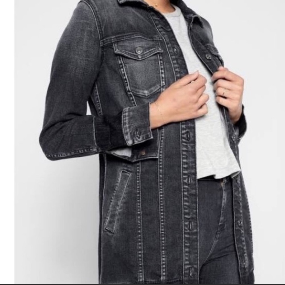 7 For All Mankind Long Trucker Denim Jacket